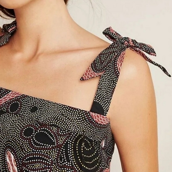 Anthropologie Corey Lynn Calter "Ibiza blouse" halter style. Snake. Bow. Size M. - Picture 2 of 12